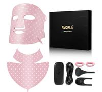 Avorla Máscara de luz LED de belleza, terapia de luz infrarroja, terapia de luz roja, luz facial LED, fotones, cuidado de la piel, antiarrugas, reduce el acné, luz facial, tratamiento del acné