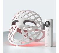 AVORLA Máscara LED de belleza - Máscara facial de terapia de luz roja e infrarroja para arrugas - Luz azul para el acné - Longitud de onda múltiple para el cuidado de la piel - Recargable para uso