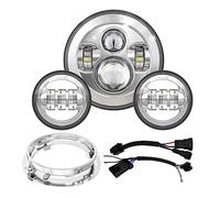 AVOUZ - Faros delanteros LED para motocicleta de 7 pulgadas, 4.5 pulgadas, luces antiniebla DOT, kit de niebla Harley Davidson Road King, ultra clásico Electra Street Glide Tri Cvo Heritage Softail
