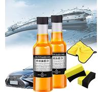Avoxz Glass Oil Film Cleaner, Car Glass Oil Film Cleaner, Car Windshield Oil Film Cleaner, 150ML Oil Film Remover for Glass Suitable for All Kinds of Glass (2PCS)