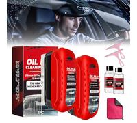 Avoxz Glass Oil Film Cleaner, Upgrade Boxed Avoxz Glass Cleaning Board, Gelmalls Glass Cleaner, Automotive Oil Film Cleaning Brush, with Refill Cleaning Kit, for Cars Windshield (2PCS)