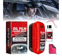Avoxz Glass Oil Film Cleaner, Upgrade Boxed Avoxz Glass Cleaning Board, Gelmalls Glass Cleaner, Automotive Oil Film Cleaning Brush, with Refill Cleaning Kit, for Cars Windshield (1PCS)