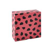 Avril - Caja de regalo grande de cartón reciclado y reciclable - Fabricado en Francia - Tamaño 20 x 20 x 8 cm - Producto vegano - fucsia lunares