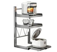 AVSMGP 40CM/15.75IN, Rejilla Deslizable De 3 Niveles para Horno Microondas con Cajón Deslizante Soporte para Microondas De Altura Ajustable para Freidora De Aire, Cafetera Y Tostadora