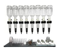 AVSMGP ,8Heads, Dispensador Manual para Barra Perfumes, Soporte Dispensador Vidrio para 6, 8 O 12 Frascos Máquina Manual Llenado Líquidos para Tiendas, Bares, Estudios Y Salones