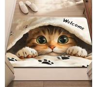 AVSMGP A,1'8"x2'7"/50x80cm, Alfombras con Ilusión Óptica 3D Encantadas, Alfombras con Adorables Diseños Gatos Felpudo Cuadrado Pelo Corto para Interiores Y Exteriores, Salas Estar