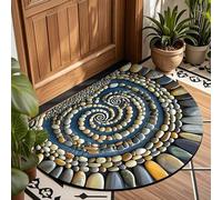 AVSMGP Alfombra 3D Illusion, Alfombra Antideslizante Pebbles con Superficie Ultrasuave Semicircular De Pelo Corto para Puerta para Interiores Y Exteriores, Salas Estar,Y,3'11"x5'11"/120x180cm
