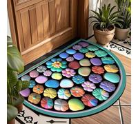 AVSMGP Alfombra 3D Illusion, Alfombra Antideslizante Pebbles con Superficie Ultrasuave Semicircular De Pelo Corto para Puerta para Interiores Y Exteriores, Salas Estar,D,2'7"x3'11"/80x120cm