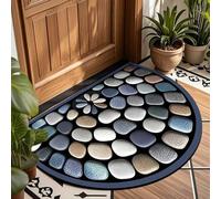AVSMGP Alfombra 3D Illusion, Alfombra Antideslizante Pebbles con Superficie Ultrasuave Semicircular De Pelo Corto para Puerta para Interiores Y Exteriores, Salas Estar,I,3'3"x4'11"/100x150cm