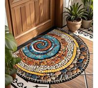 AVSMGP Alfombra 3D Illusion, Alfombra Antideslizante Pebbles con Superficie Ultrasuave Semicircular De Pelo Corto para Puerta para Interiores Y Exteriores, Salas Estar,R,1'8"x2'7"/50x80cm