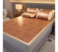 AVSMGP B,180 * 200cm, Alfombrilla De Bambú para Dormir En Verano, Almohadilla Refrescante para Cama Tamaño Queen Hecha A Mano Cubrecolchón De Bambú Plegable para Personas Calurosas