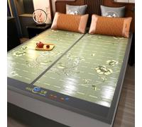AVSMGP ,C,200×220cm/78.7×86.6", Esterilla De Verano para Dormir Tamaño Matrimonial Incluye 2 Fundas De Almohada, Sábana Bajera Ajustable Seda Helada Plegable para Personas Que Pasan Calor Dormir