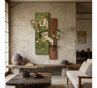 AVSMGP Decoración Pared 3D con Mariposas Arenisca con Luces LED Y Jarrón, Decoración Artística Hecha A Mano para Pared para Sala Estar, Dormitorio U Oficina,A,120×40CM/47.2×15.75IN