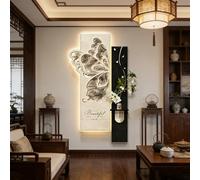 AVSMGP Decoración Pared 3D con Mariposas Arenisca con Luces LED Y Jarrón, Decoración Artística Hecha A Mano para Pared para Sala Estar, Dormitorio U Oficina,D,120×40CM/47.2×15.75IN