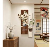 AVSMGP Decoración Pared 3D con Mariposas Arenisca con Luces LED Y Jarrón, Decoración Artística Hecha A Mano para Pared para Sala Estar, Dormitorio U Oficina,B,120×40CM/47.2×15.75IN