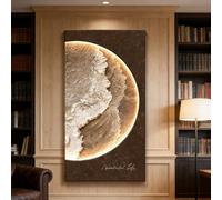 AVSMGP Decoración Pared Arenisca con Luces LED Y Mando A Distancia, Escultura De Luna Retroiluminada En 3D para El Hogar, para Sala Estar, Dormitorio U Oficina,C,60 * 120cm/23.6 * 47.2in