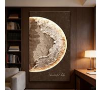AVSMGP Decoración Pared Arenisca con Luces LED Y Mando A Distancia, Escultura De Luna Retroiluminada En 3D para El Hogar, para Sala Estar, Dormitorio U Oficina,B,60 * 120cm/23.6 * 47.2in
