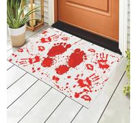 AVSMGP Felpudo De Halloween Que Cambia De Color, Alfombra De Baño con Huellas De Sangre Que Se Vuelve Roja Al Mojarse Alfombras Antideslizantes,B,180x240cm(70x 94.5)