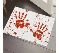 AVSMGP Felpudo De Halloween Que Cambia De Color, Alfombra De Baño con Huellas De Sangre Que Se Vuelve Roja Al Mojarse Alfombras Antideslizantes,D,120x160cm(47 x63)