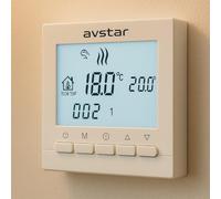 AVStar - Termostato Inteligente Digital programable para calefacción de calderas de Gas - Pantalla LCD para Facilidad de Control y programación (Blanco)