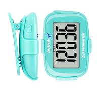 AVTREK Medidor de Paso 3D preciso para la marcha de la pantalla gigante podómetro digital para la carrera con visualización de tiempo y retroiluminación LED (Cian)