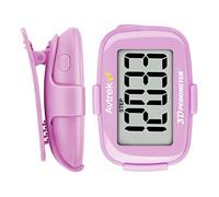 AVTREK Medidor de pasos 3D preciso para caminar pantalla gigante podómetro digital para correr con visualización de tiempo y retroiluminación LED (color rosa)