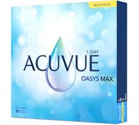 AVUCUE Oasys Max 1-Day MULTIFOCAL Lentes diarias con Tecnología TearStable, filtro de luz OptiBlue y diseño Pupil Optimized, -5.25 dpt, diámetro 14.3 mm, 90 unidades, +0.75 adición, curva base 8.4 mm