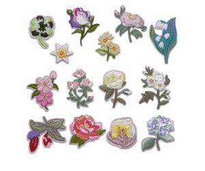 AVUELOI Floral Parches Ropa Termoadhesivos, 14 Piezas, Parches Bordados con Diseños de Flores Variadas, Fácil de Planchar y Decorar Ropa