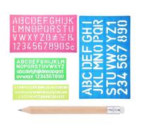 AVUELOI Letra de la plantilla, 4 piezas, letra de plástico plantilla, plantilla alfabeto, adecuadas para actividades entre padres e hijos, para dibujar y aprender para los niños, 4 colores