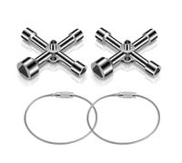 AVUELOI Llave cuadrada,2 unidades,4 vías 5 tallas,5-13mm,llave universal,caja eléctrica,gas,agua,contador,armario,plata,herramientas casa