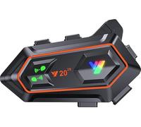 Avutrel - Auriculares para casco de moto, Intercom para 2 personas a 800 m + doble conexión BT, IPX6 1000 mAh y reducción de ruido CVC, auriculares para auriculares, micrófono 2 en 1 para la mayoría