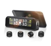 Avutrel Sistema de Monitoreo de Presión de Neumáticos TPMS(0-3.5Bar)Solar Inalámbrico y Carga USB, 5 Modos de Alarma 4Sensor Externo de Presión de Neumáticos,para Auto SUV Camionetas
