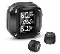 Avutrel TPMS Motocicleta Sistema de Monitoreo de Presión de Neumáticos, Carga USB Magnética, 5 Funciones de Alarma, Diseño Impermeable IP67, con 2 Sensores Externos Pantalla LCD