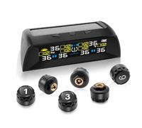 Avutrel TPMS Sistema Monitoreo Presión Neumáticos, 6 Sensores para Vehículos Pesados/Caravanas/Autocares, 5 Funciones de Alarma, Carga Solar/USB(última versión)