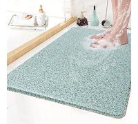 Avvrel Alfombra Ducha, Alfombrilla Ducha Antideslizante de Lufa Suave, Antimoho Antibacteriano Alfombra Baño, Drenaje Rápido Alfombra Bañera Lavable 40x60cm (Verde)