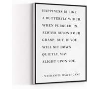 AVWXZBDFH Impresión Artística En Lienzo La Felicidad Es Como Una Mariposa, Cita De Nathaniel Hawthorne, Poema De Boda, Decoración De Pared, 40 X 60 Cm, Sin Marco