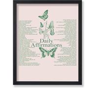 AVWXZBDFH Póster De Afirmaciones Diarias, Impresión Motivacional Con Citas Positivas De Mariposas, Lienzo Artístico Para Decoración De Oficina Y Hogar, 40 X 60 Cm, Sin Marco