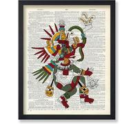 AVWXZBDFH Póster De Arte De Diccionario, Mitología Azteca, Serpiente Emplumada, Impresión En Lienzo, Arte De Pared, Imágenes Para Bar, Decoración Del Hogar, 40 X 60 Cm, Sin Marco