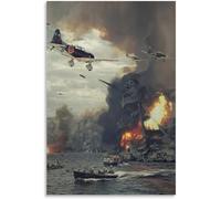 AVWXZBDFH Póster De Aviación De Pearl Harbor De La Segunda Guerra Mundial, Lienzo Para Pared, Decoración De Oficina Y Hogar, 40 X 60 Cm, Sin Marco.