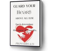 AVWXZBDFH Póster De Lienzo De Proverbios 4:23, "Guarda Tu Corazón Sobre Todo, Poema Abraza El Amor, Decoración, 40 X 60 Cm, Sin Marco