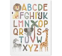 AVWXZBDFH Póster Del Alfabeto Abc, Lienzo De Safari Para Guardería, Decoración De Pared Para El Hogar, 40 X 60 Cm, Sin Marco