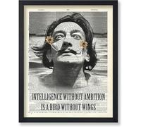 AVWXZBDFH Póster Del Diccionario De Salvador Dalí Inteligencia Sin Ambición, Impresión En Lienzo, Arte De Pared, Imágenes Para Bar, Decoración Del Hogar, 40 X 60 Cm, Sin Marco