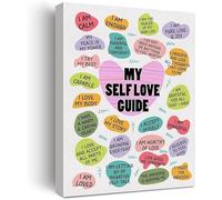 AVWXZBDFH Póster Inspirador De Amor Propio, Guía De Afirmaciones Positivas Diarias, Lienzo Impreso Para Decoración Del Hogar, 40 X 60 Cm, Sin Marco.