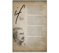 AVWXZBDFH Póster Vintage Con Poema If, Citas Motivacionales, Lienzo Artístico, Decoración Del Hogar, 40 X 60 Cm, Sin Marco