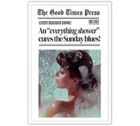 AVWXZBDFH Una Ducha De Todo Cura La Tristeza Del Domingo Pósteres Baño Periódico Lienzo Arte De Pared Decoración Imagen 40X60 Cm Sin Marco