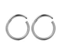 AVYRING 2 anillos de titanio para la nariz de 20G/18G/16G, aros con bisagras, anillos de clicker para mujeres y hombres, cartílago, hélice, tragus, caracola, labret septum, joyería de 6 mm-12 mm, 18G