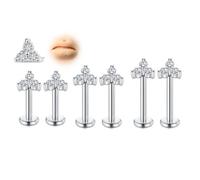 AVYRING 20G 18G 16G Piercing de Tragus de Acrílico Transparente Bioflex Piercing de Labio Labret Piercing Medusa CZ Piercing de Estuche Piercing de Hélix para la Oreja, Acero inoxidable