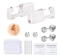 AVYRING Lot de 2 piercings d'oreilles jetables avec clous - Ensemble complet pour un perçage d'oreille sûr et facile à la maison, kit de pistolet de piercing en acier inoxydable chirurgical 316L pour