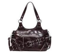 AVZYARDY Bolso bandolera Hobo para mujer, bolso Y2K de polipiel con tachuelas y correa de hebilla, bolso retro suave para axila, gran capacidad, bolso de motocicleta para viajar, trabajo y uso diario