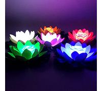 AVZYARDY Flores de Loto con Luces, Luz Flotante de Loto LED RGB Impermeable al Aire Libre, Flotantes Luces de Estanque para Decoraciones de La Piscina Del Patio Trasero Del Jardín de